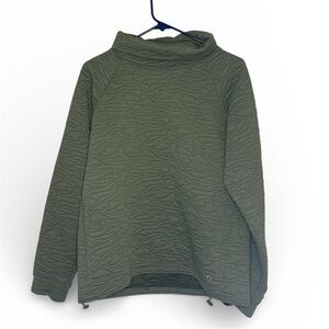 The American Outdoorsman Olive Green Women's Quilted Pullover Mock Neck Size L